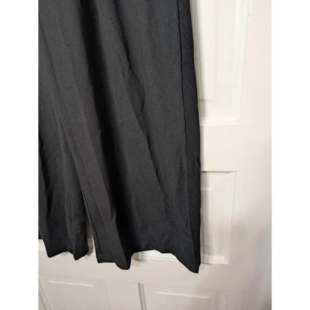 Halara Black Wide Leg Ribbed Workwear Woman's Size S Pleated Pants NWT(841)